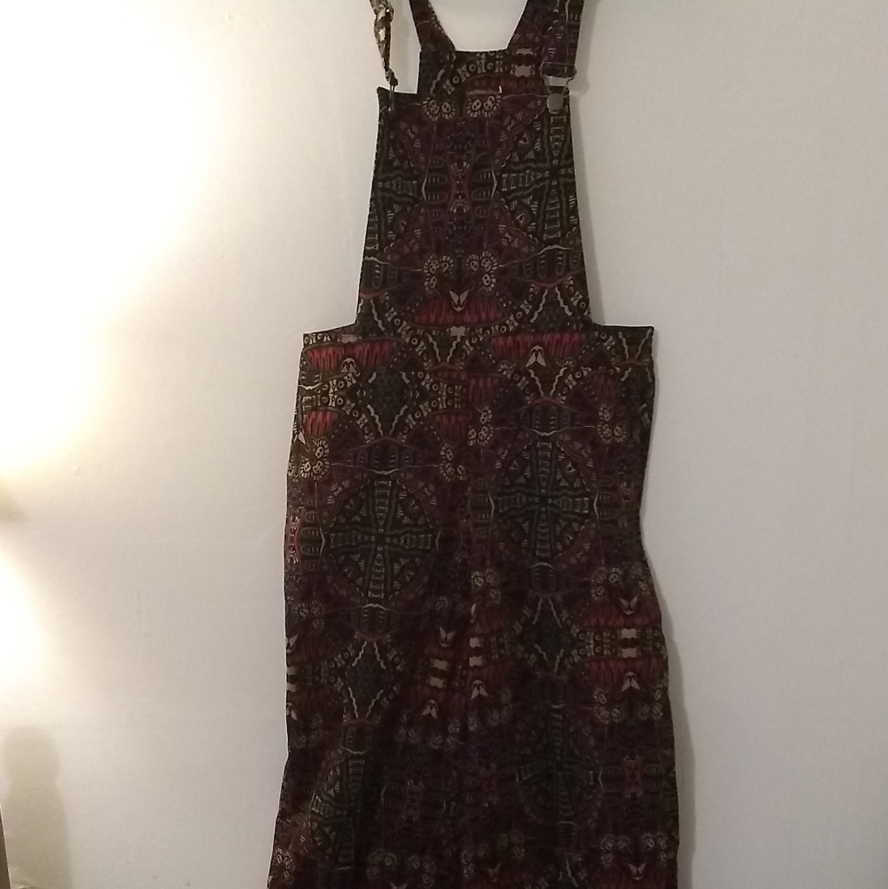 Los Banditos Black Print Overalls w/ Pockets - Picture 4 of 6